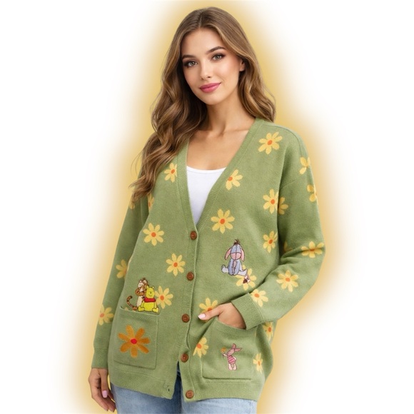 Disney Sweaters - Disney Winnie the Pooh N Friends Floral Women's Cardigan